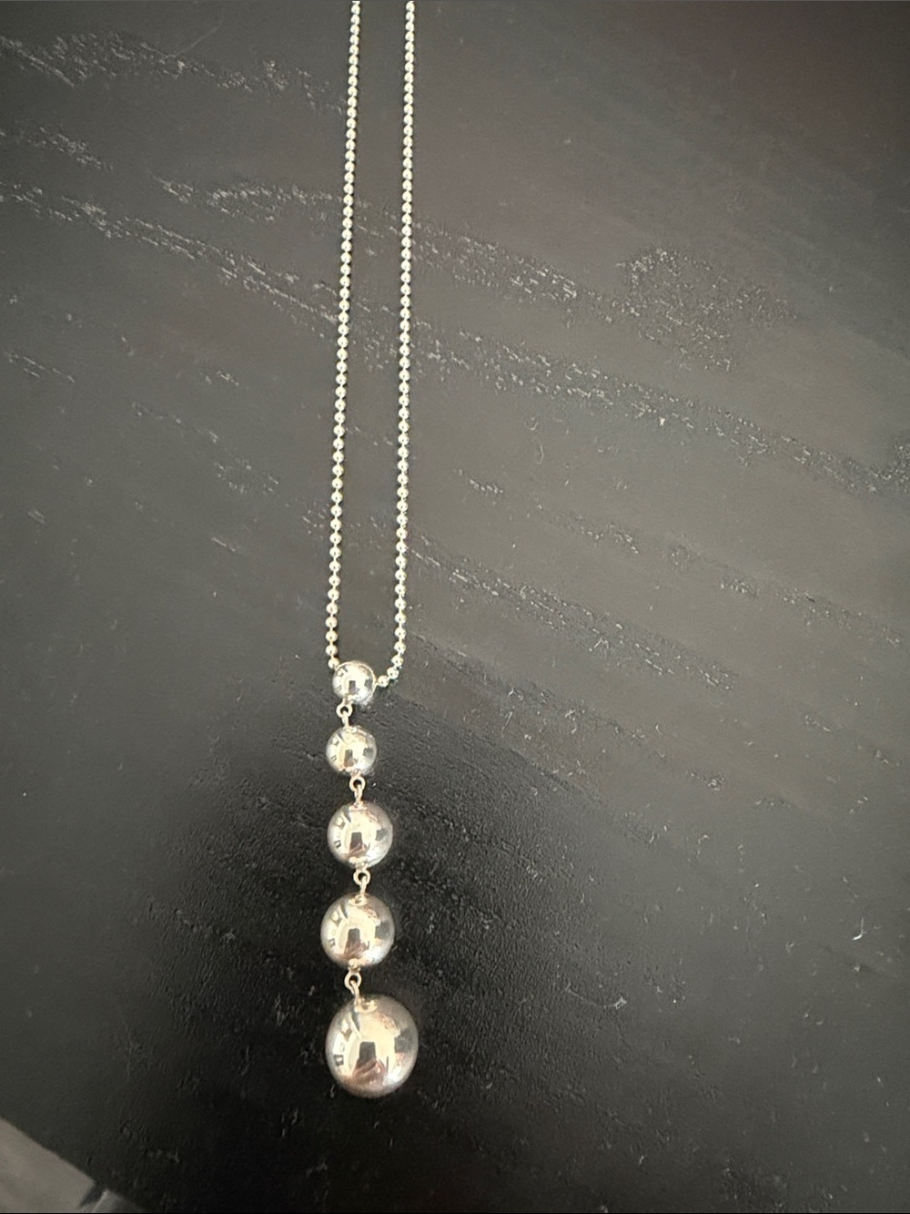 Tiffany & Co. Sterling Silver Graduated Ball Pendant Necklace - Silver